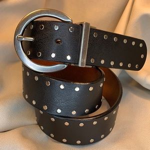 Leather reversible/two way studded belt almost NEW